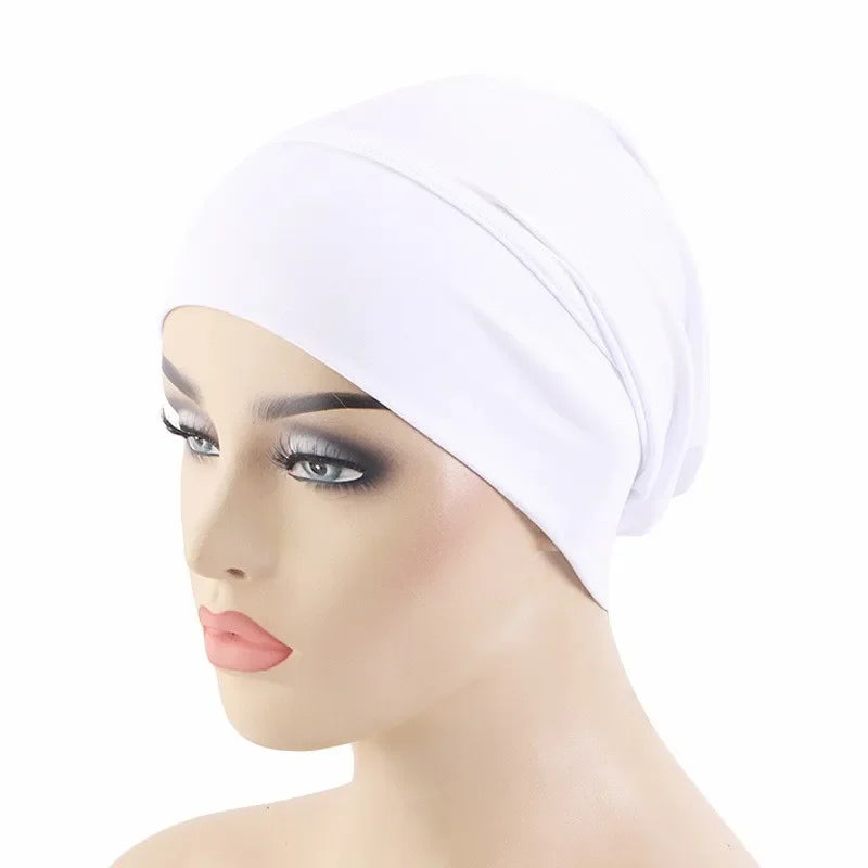 2020 soft modal inner Hijab Caps Muslim stretch Turban cap Islamic Underscarf Bonnet hat female headband tube cap turbante mujer