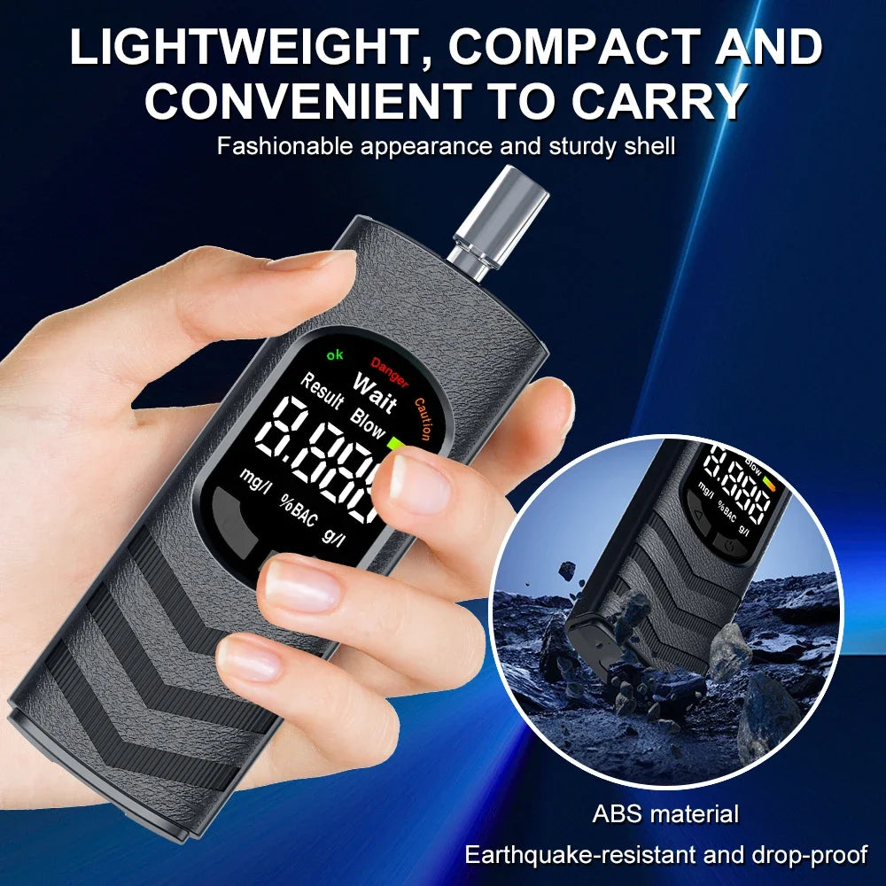 Digital Alcohol Tester Professional Alcohol Detector Breathalyzer Police Alcotester LCD Display Drunk Driving Test for Home
