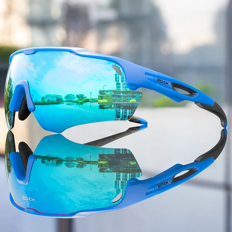 SCVCN Photochromic Sunglasses Cycling Glasses MTB Cycle Eyewear Men's Sunglasses Sports Running Bicycle UV400 Protection Goggles