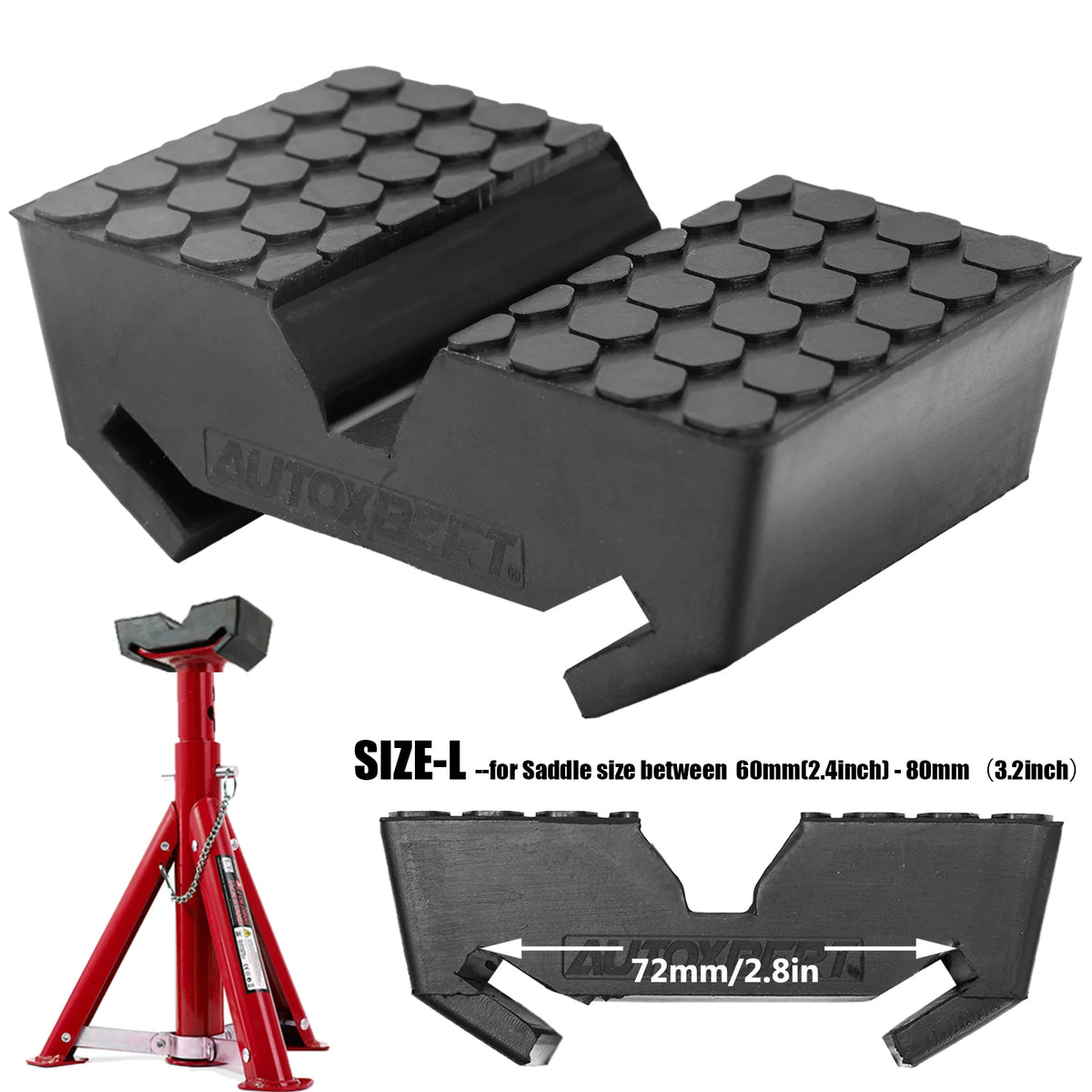 Car Slotted Lift Jack Stand Rubber Pad Saddle Adapter for All-in-One Frame Rail Pinch Lifting Repair Tools Safety Grip Pads