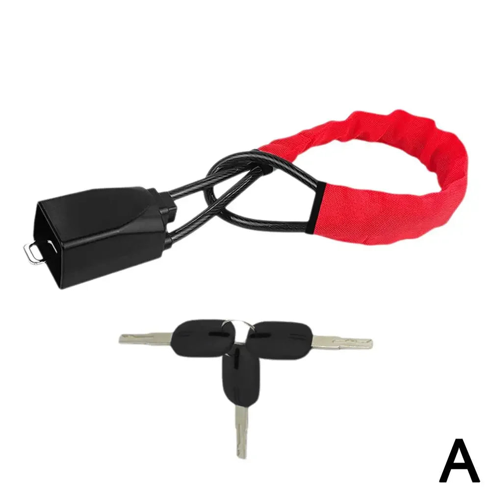 Truck steering wheel lock Universal auto seat belt buckle lock rope Car 5mm thick braided steel cable anti-theft safety lock set