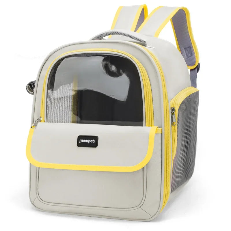 Large Capacity Breathable Mesh Portable Foldable Pet Carrier Backpack for Dog and Cat Outdoor Travel Camping Hiking Supplies