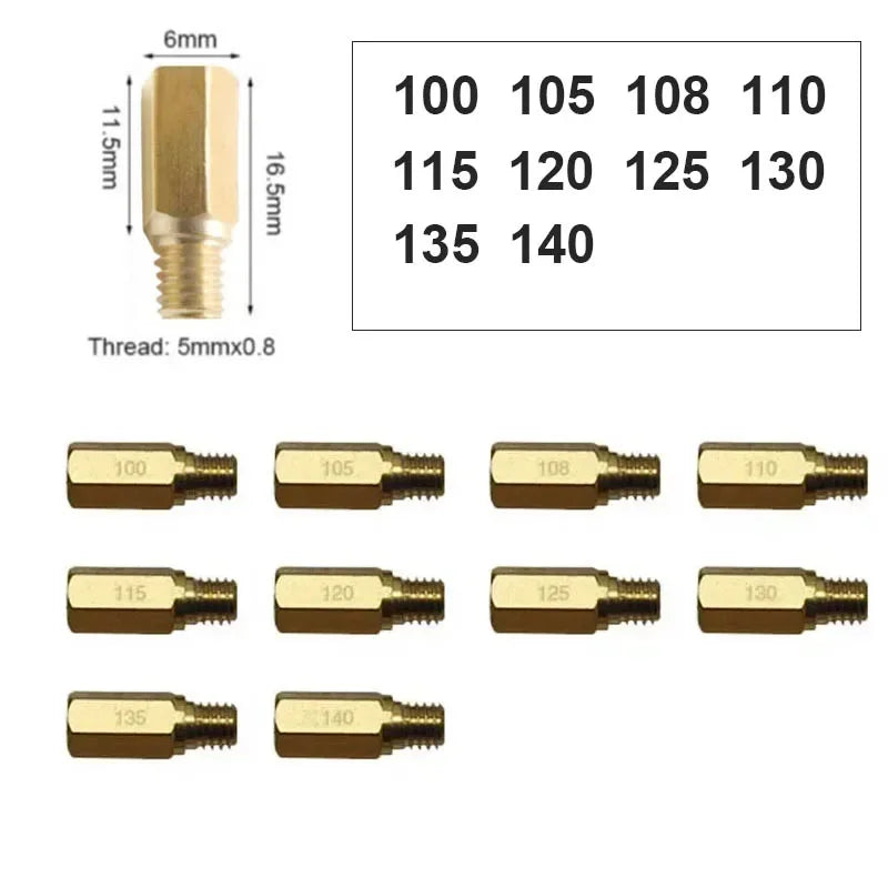 10pcs Carburetor Main Jets Slow Pilot Jets M5 6mm Thread for PWK Keihin OKO CVK Carb Set Injector Nozzle Motorcycle Part