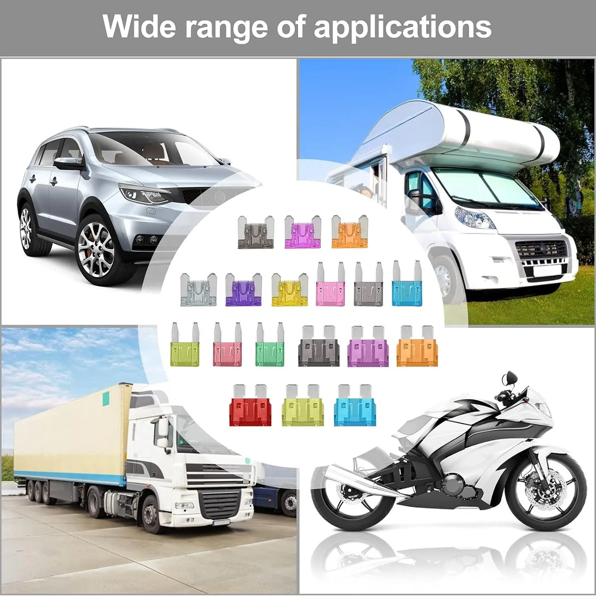 180Pcs Car Fuses Assorted Kit, 60 Mini Blade Car Fuse +60 Standard Fuse Automotive +60 Micro Fuse + Fuse Puller
