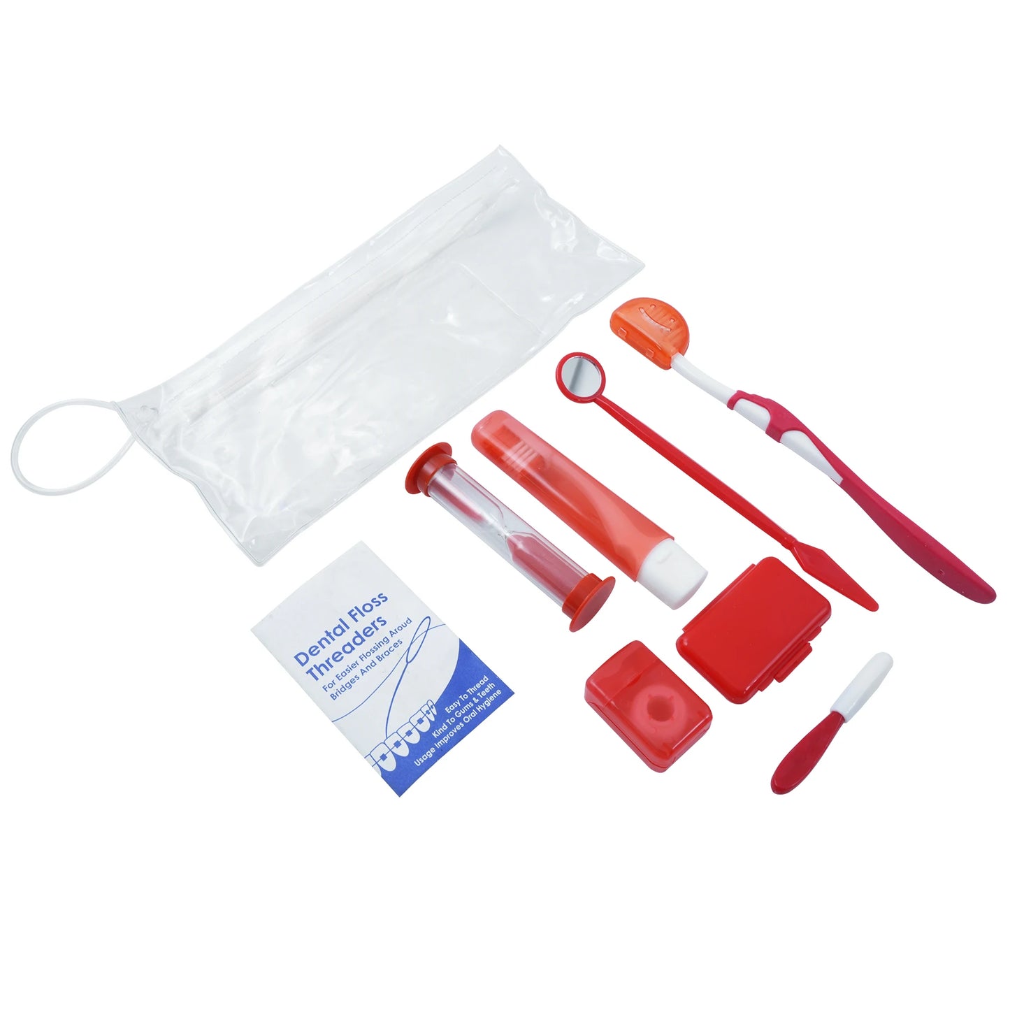 Travel Orthodontic Oral Care Kit Foldable Toothbrush Interdental Brush Dental Floss Ortho Wax Oral Cleaning Teeth Whitening Tool