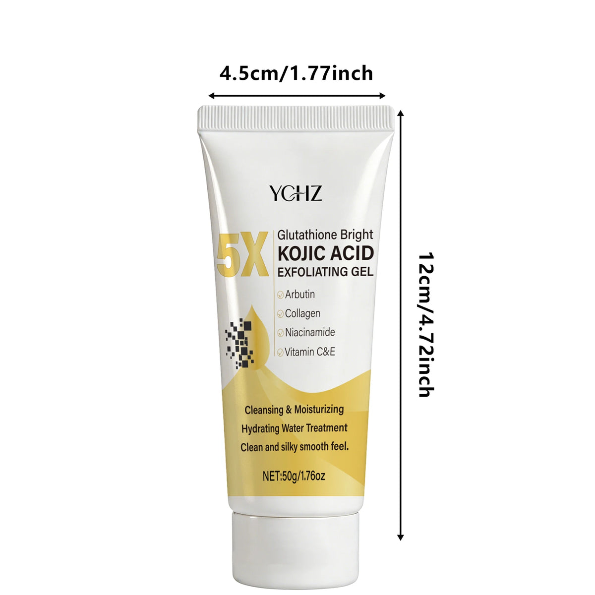 Kojic Acid Deep Cleansing Exfoliating Gel, Evens Out Skin Tone, Eliminates Dark Spots and Dullness, Long-Lasting Moisturizing and Pore-Cleansing - Non-Greasy, Suitable for Both Men and Women - Whitening and Moisturizing, for