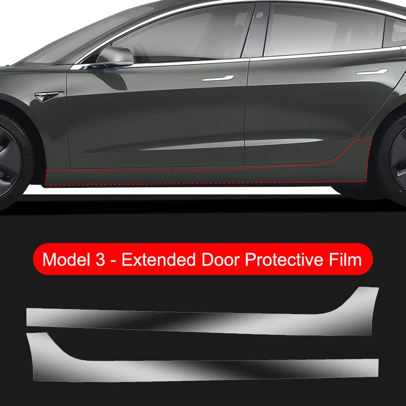 For Tesla Model3/Y 2017-2025 Front Door Rear Door Protective Film Invisible Car Clothing TPU Film Decoration for Model Y Juniper