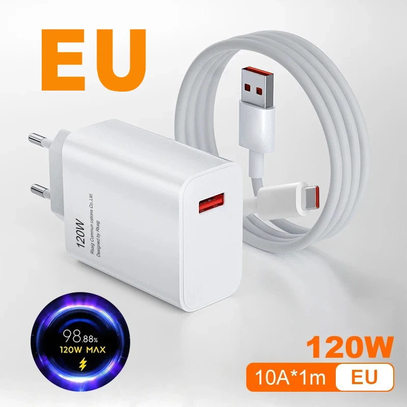 Original Charger Turbo Fast Charge 120W EU/US Hypercharge Adapter For Xiaomi Redmi Note 11 12 13 Pro Plus 5G Mi 14 13 13T Cable