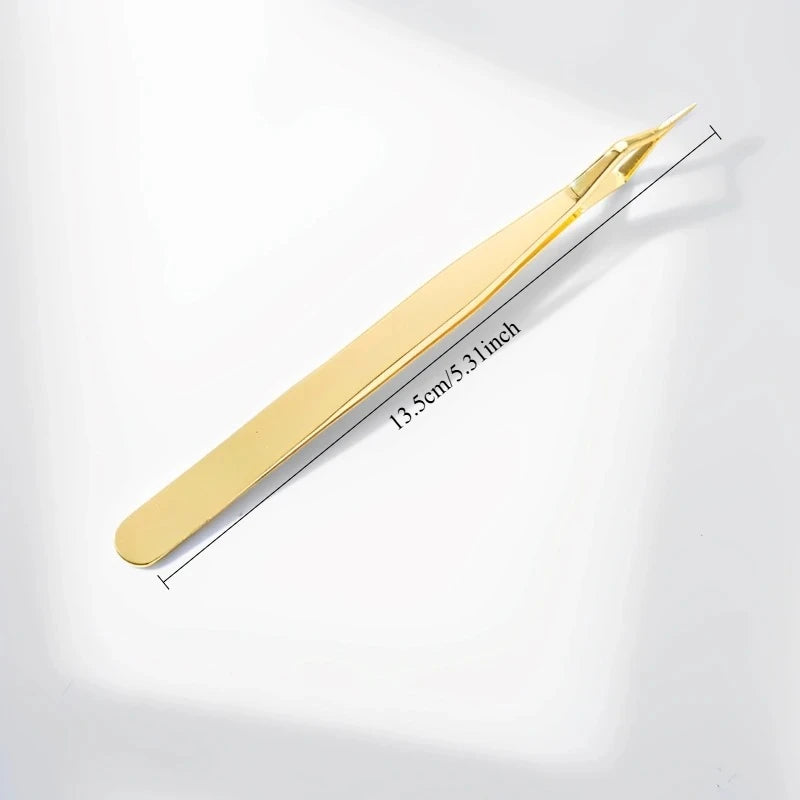 New Lash Extension Tweezers Anti slip Stainless Steel Curved Tip Straight Tweezers High Precision Nail Art Makeup Beauty Tools