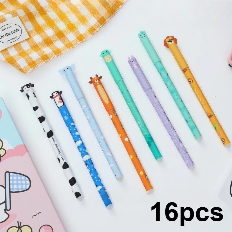 8/16pcs Animal-Shaped Erasable Pens for Journaling, Writing, Office Supplies, Gift Ideas, Office Stationery, Cute Writing Tools