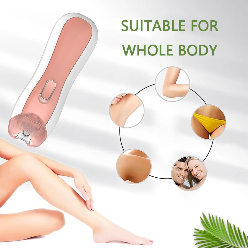 Women Painless Hair Trimmer Portable Armpit Leg Hair Removal Machine Smooth Glide Epilator for Facial Wholebody Home Use