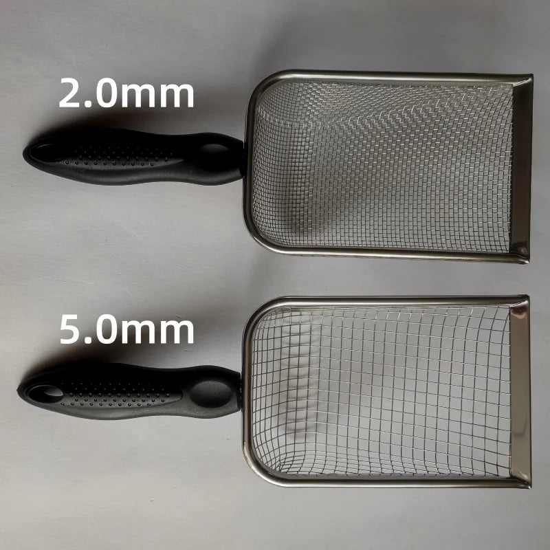 Cat Litter Shovel Stainless Steel Reptile Sand Substrate Shovel Clean Up Feces Fine Mesh Sifter For Bedding Cat Litter Scoop
