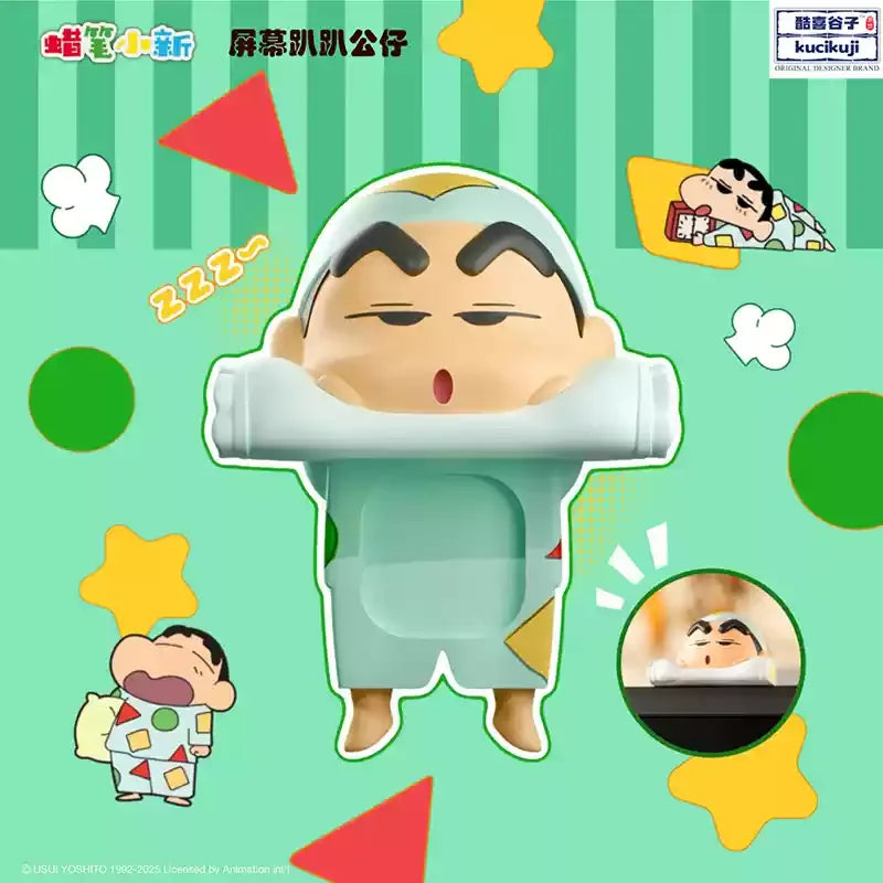 Official genuine Crayon Shin chan trendy toy mobile phone screen party doll car decoration figurine gift anime periphera