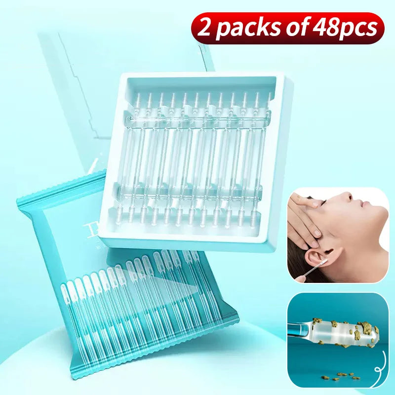 24/48pcs Earwax Removal Tool Gentle Ear Cleaning Stick Essential Household Item for Personal Care Ear Cleaner