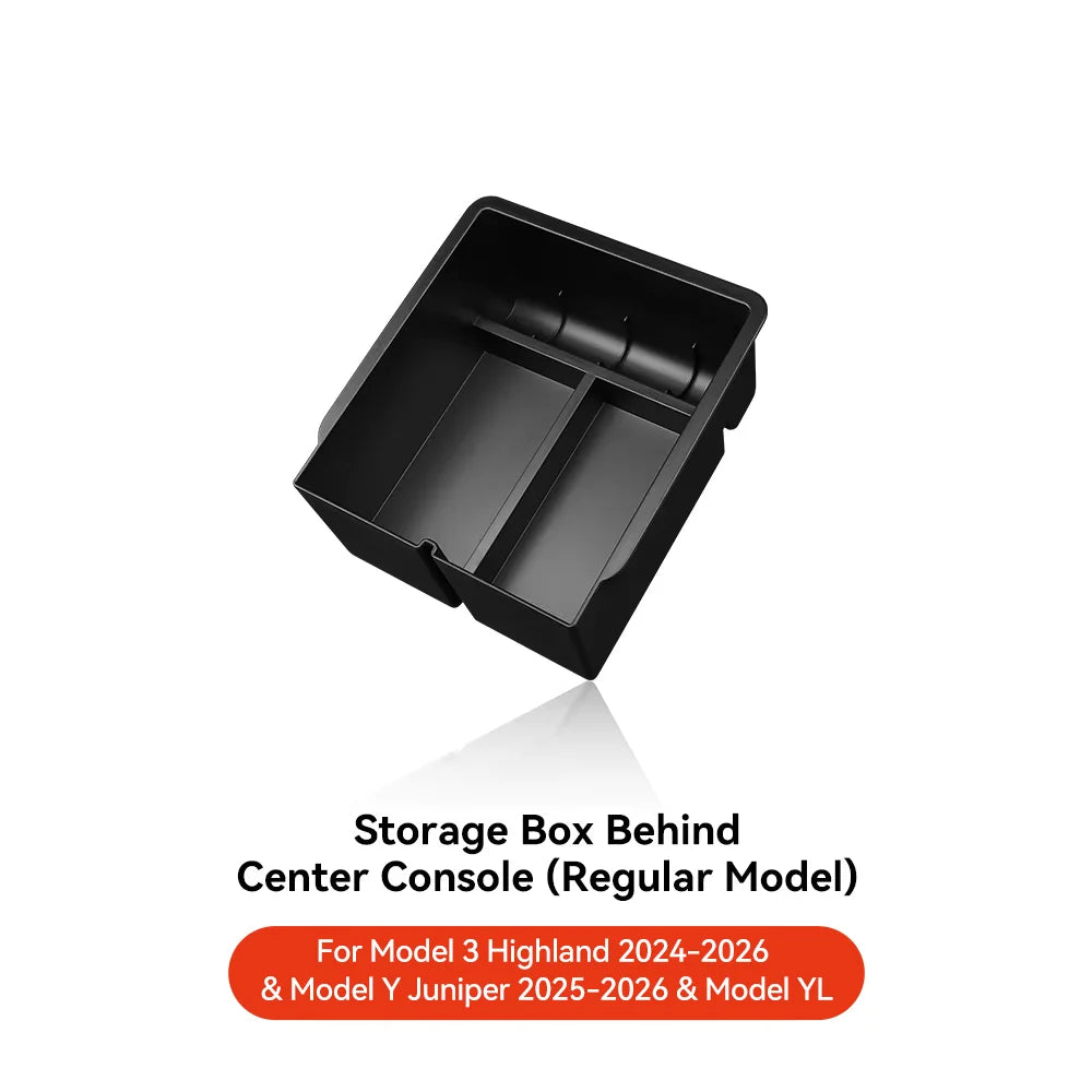 YZ For Tesla Model 3 Highland 2024 Model Y Juniper 2025 Storage Box Center Armrest Hidden Box Cup Holder Organizer Accessories