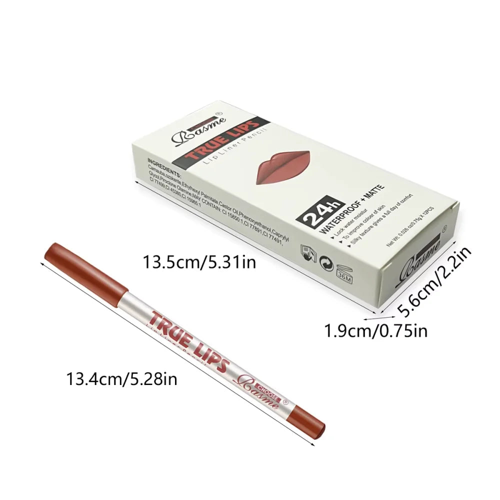 12 pcs Long-Lasting Lipstick Set with Professional Lip Liner Pencil and Matte Lip Gloss for Women Valentine's Day Gifts