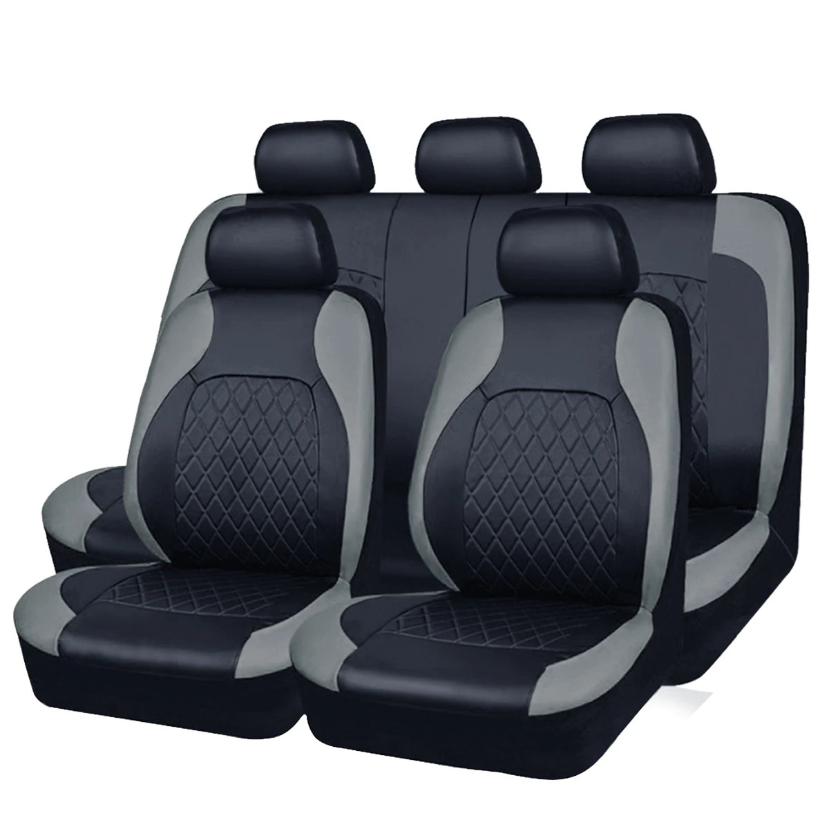 Universal Internal Seat Covers 4PCS All-Season Quilted Faux Leather Car Seat Cover