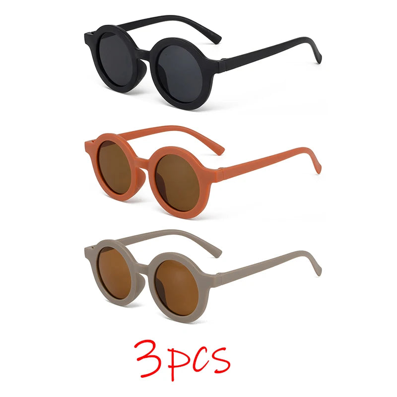 Children's sunglasses, inset style round frame, 1-7 year old baby sunglasses, sun shading, sun protection
