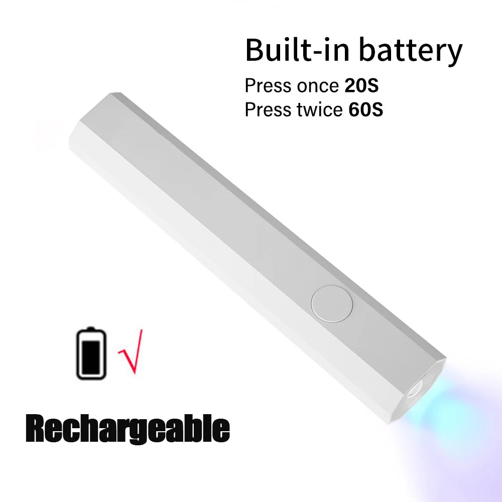 YIKOOLIN Handheld Nail Lamp UV LED Nail Light for Curing All Gel Polish USB Rechargeable Quick Dry Manicure Machine Nail Art