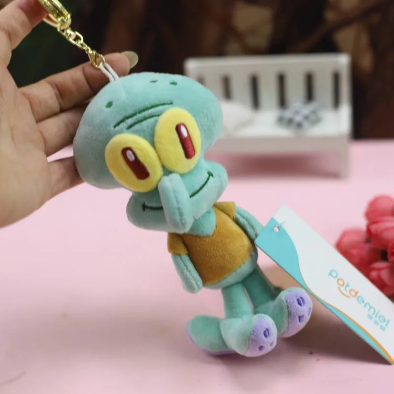 Anime Spongebob Squarepants Patrick Star Squidward Eugene H. Krabs Gary Stuffed Plush Toy Pendant Keychain Birthday Gift For Kid