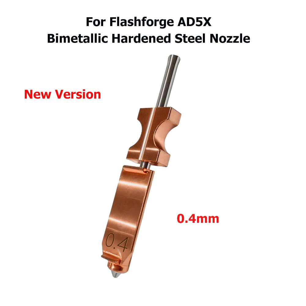 Flash Forge Ad5x Accessories Bimetallic Nozzle AD5X New Upgraded Hardened Steel Hotend Nozzles 0.2/0.4/0.6/0.8 3D Printer Parts