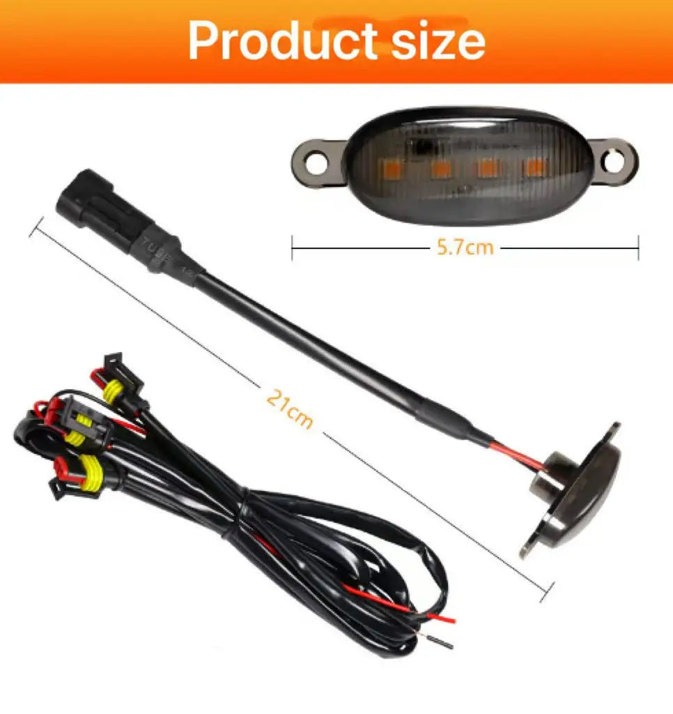 4X Car Grille Light Yellow Light Daytime Running Light LED Decorative Warning Light Pickup Truck Haze Light 12V Control Raptor