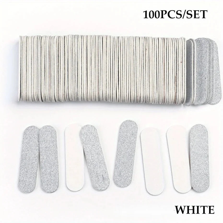 50/100pcs Double Side Nail Files Mini Wood Sanding Buffer Block Set For Gel Wood Sanding Buffer Block Set For G…Polish Manicure