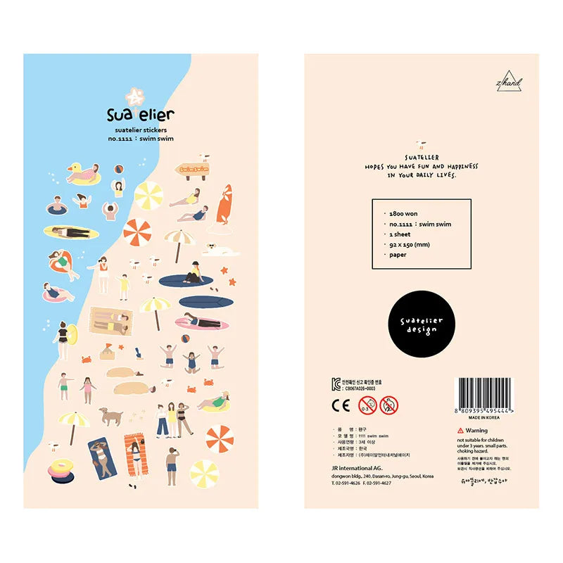 Korean Brand Suatelier Collection Daily Food Vlog Stickers DIY Scrapbooking Journey Diary Stationery Stickers Supplies