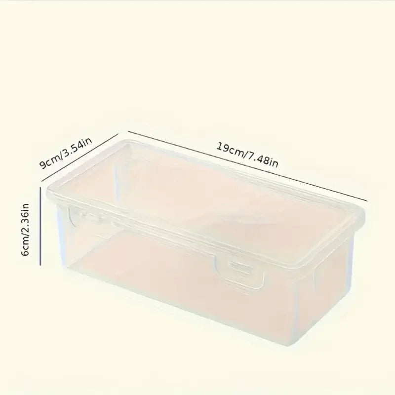 4 large transparent PP storage boxes with lids, used for storing office supplies, pencils, and crafts