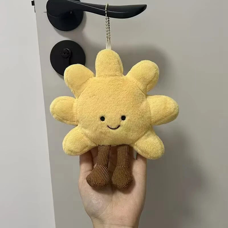 High Quality 13cm Yellow Sun Plushie Pendant Stuffed Cute Plush Toy for Girls Bedroom Decor Bag Car Key Chain Birthday Gifts