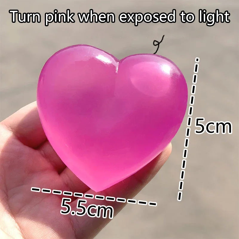 Kids Maltose Cute Change Color Heart Squeeze Toy Anti-stress Vent Ball Slow Rebound Relieves Stress Toys Adult Gift