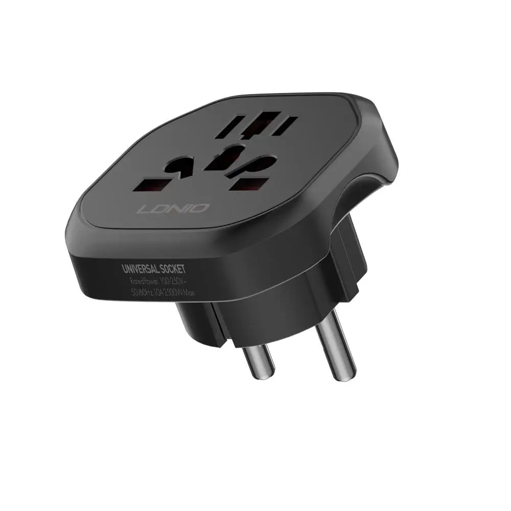 LDNIO Korea EU Plug Adapter 2500W Travel Adapter Converter High Quality Universal Socket AU US UK CN To EU KR 4.8 mm Wall Socket
