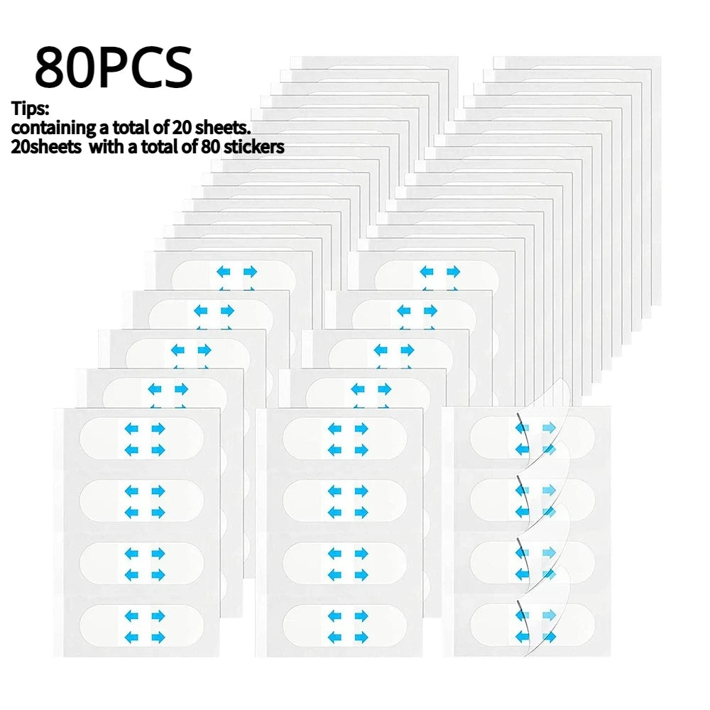 80pcs Invisible V Face Lifting Patches Facial Slimming Firming Stickers for Forehead, Neck & Chin