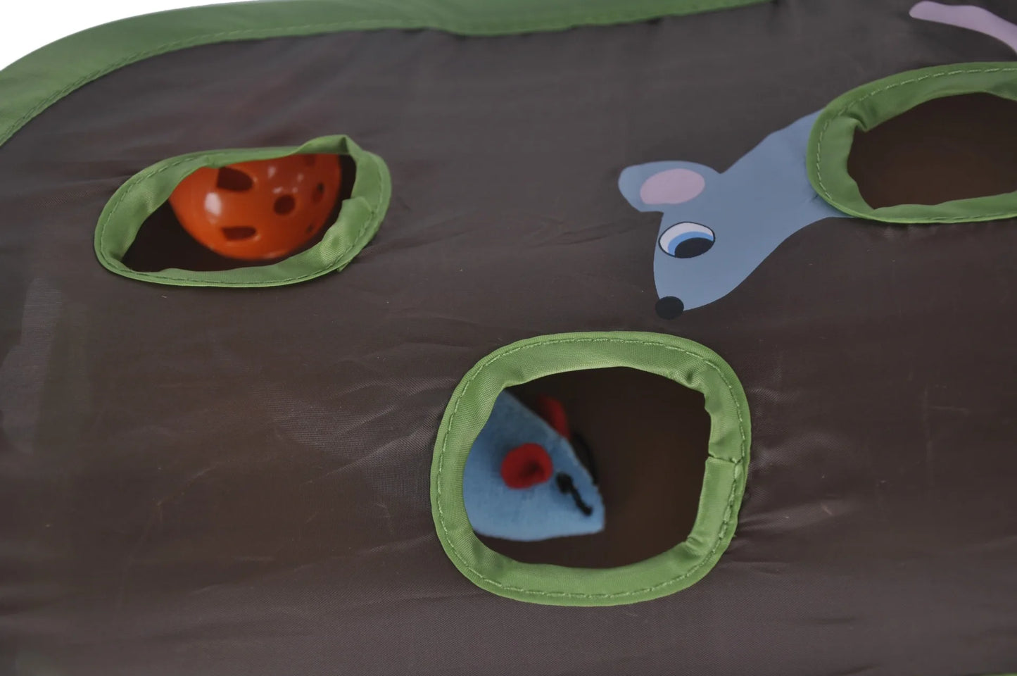Cat Toy Folding Nine Hole Cloth Tunnel Plush Mouse Cat Grab Ball Bell Fun Decompression Convenient Storage of Pet Supplies