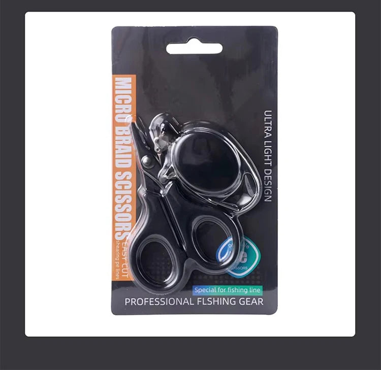 WEIHE Steel Fishing Scissors Set pesca Scissors With Badge Reel Cutting Line Tool Fishing Tools