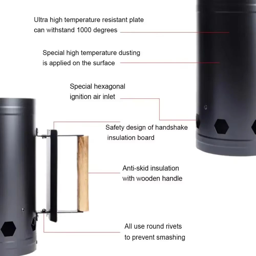 Spark Bucket Charcoal Bucket Charcoal Ignition Charcoal Bucket Barbecue Stove Igniter Outdoor Barbecue Stove Ignition Cylinder