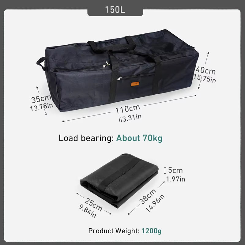 Westtune Camping Tools Storage Bag Folding Large Capacity Accessories Box Portbale Travel Bag for Family Outdoor Activities 100L