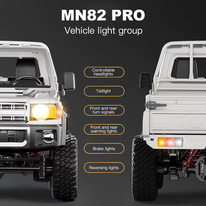 ZWN 1:12 Full Scale RC CAR MN82 Upgraded MN82 PRO Controllable Headlights 2.4G 4WD Off-Road Car Pick up Truck Toy for Kids Gifts