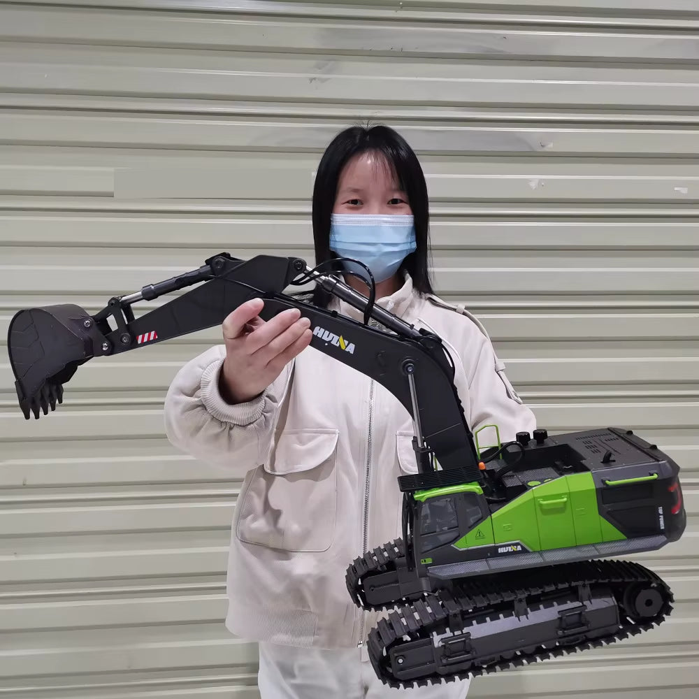1/14 HUINA 1593 582 RC Excavator Dumper Truck Crawler Alloy Tractor Loader 2.4G Radio Controlled Car Engineering Toy for Boy