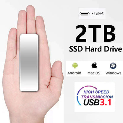 New Alloy Mini Slim SSD Hard Drive High Speed Mobile Solid State Drive 2TB 8TB 16TB Large Capacity Hard Disk External USB 3.1