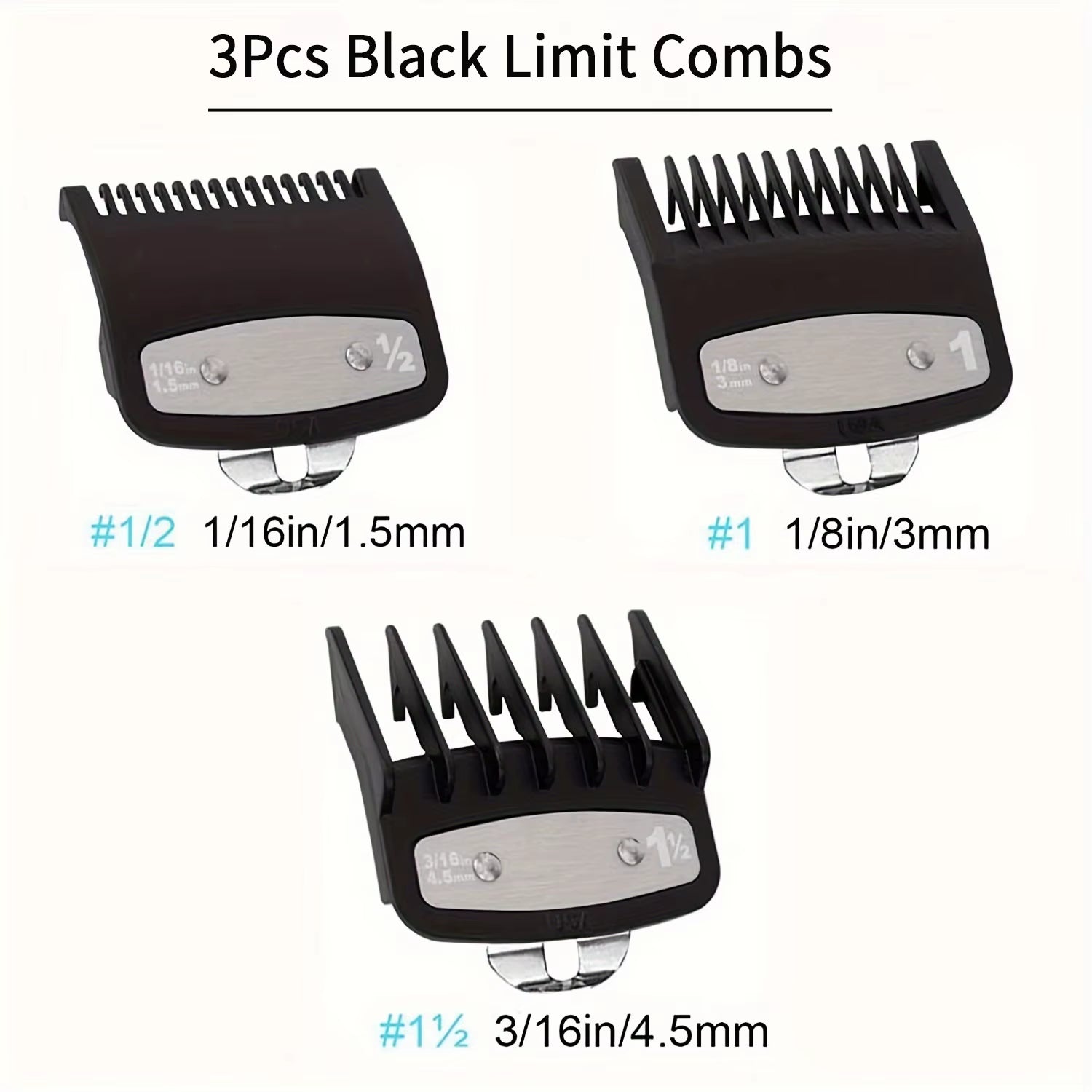 1.5/3/4.5Mm Color Limit Combs Barbershop Cutting Guide Comb Plastic Hair Clipper Guards Attachment for Universal Hair Clipper