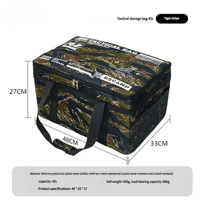 30-42L Tactical Camping Storage Bag - Insulated Folding Box for Picnic, Tableware & Field Equipment Waterproof