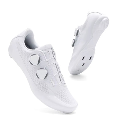 Speed Cycling Sneaker Men'S Road Cycling Shoes Cleat Shoes Spd Shoes Cycling Flat Pedal Shoes Man Bike Outdoor Footwear White