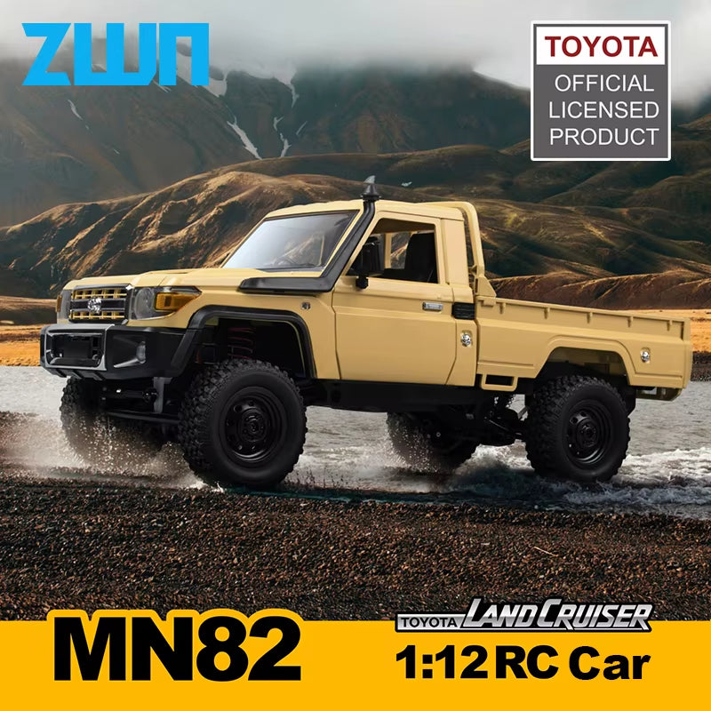 ZWN MN82 1:12 Retro Rc Car with LED Lights Full-Scale Simulation LC79 Professional 4WD Remote Control Pickup RC Truck Model Toys