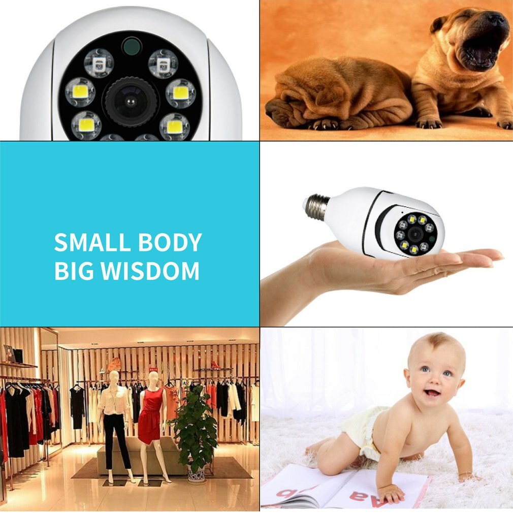 1080P Smart WIFI Wireless Full-color Light Bulb Camera 360° Panoramic E27 110-240V Home High-definition Night View Security Network Monitoring