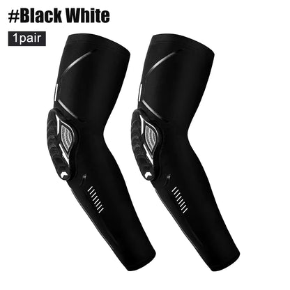 1 Pair Sports Crash Proof Elbow Support Pad Elbow Brace Arm Compression Sleeve for Outdoor Basketball Football Bicycle Protector