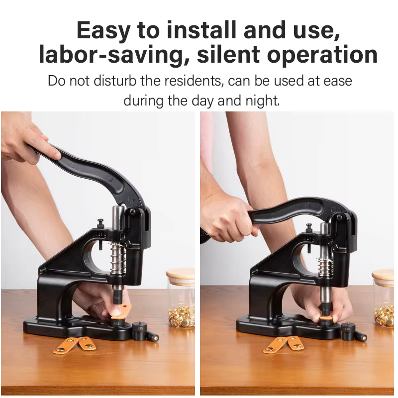 WUTA Manual Button Installation Tool Mute Punching Mushroom Rivets, Eyelet Hand Pressing (Without /With Machine) DIY Craft Tools