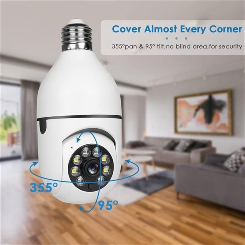 1080P Smart WIFI Wireless Full-color Light Bulb Camera 360° Panoramic E27 110-240V Home High-definition Night View Security Network Monitoring