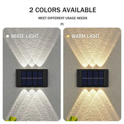 Solar Wall Lamp Outdoor Waterproof Solar Powered Light up and down Illuminate Home Garden Yard Decoration outside Sunlights