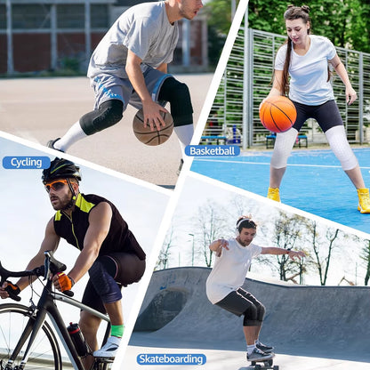 1 Pair Sports Knee Pads for Youth & Adult, Protective Compression Knee Sleeve for Basketball Volleyball Football Running Cycling